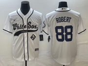 Wholesale Cheap Men's Chicago White Sox #88 Luis Robert White Cool Base Stitched Baseball Jersey1