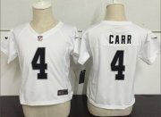 Wholesale Cheap Toddler Nike Raiders #4 Derek Carr White Stitched NFL Elite Jersey