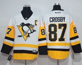 Wholesale Cheap Penguins #87 Sidney Crosby White New Away Stitched NHL Jersey