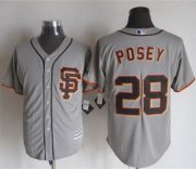 Wholesale Cheap Giants #28 Buster Posey Grey Road 2 New Cool Base Stitched MLB Jersey