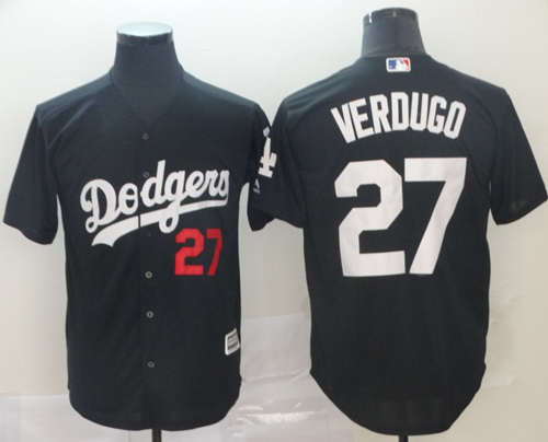 Wholesale Cheap Dodgers #27 Alex Verdugo Black Turn Back The Clock Stitched MLB Jersey