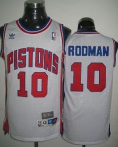 Wholesale Cheap Detroit Pistons #10 Dennis Rodman White Swingman Throwback Jersey