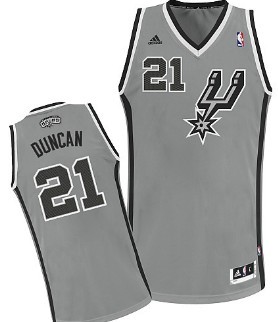 Wholesale Cheap San Antonio Spurs #21 Tim Duncan Gray Swingman Jersey