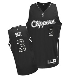 Wholesale Cheap Los Angeles Clippers #3 Chris Paul All Black With White Jersey