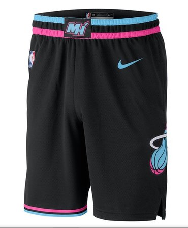 Wholesale Cheap Men Nike Miami Heat Black NBA Swingman City Edition Shorts