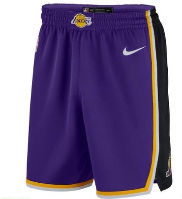Wholesale Cheap Men's Los Angeles Lakers Purple 2019 Nike Swingman Stitched NBA Shorts