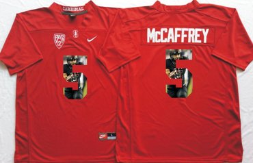 Wholesale Cheap Stanford Cardinal 5 Christian McCaffrey Red Portrait Number College Jersey