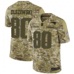 Wholesale Cheap Men\'s New England Patriots #80 Gunner Olszewski Limited Camo 2018 Salute to Service Jersey