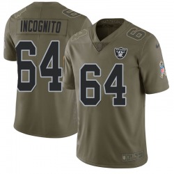 Wholesale Cheap Men\'s Las Vegas Raiders #64 Richie Incognito Limited Green 2017 Salute to Service Jersey