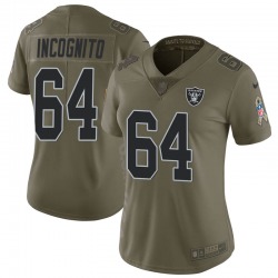 Wholesale Cheap Women\'s Las Vegas Raiders #64 Richie Incognito Limited Green 2017 Salute to Service Jersey