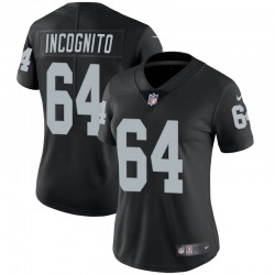 Wholesale Cheap Women\'s Las Vegas Raiders #64 Richie Incognito Limited Black Team Color Vapor Untouchable Jersey