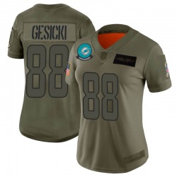 Wholesale Cheap Women\'s Miami Dolphins #88 Mike Gesicki Limited Camo 2019 Salute to Service Jersey
