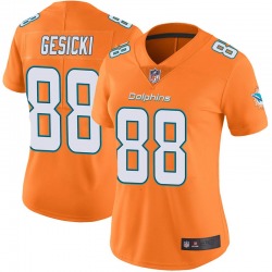 Wholesale Cheap Women\'s Miami Dolphins #88 Mike Gesicki Limited Orange Color Rush Jersey