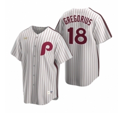 Wholesale Cheap Mens Nike Philadelphia Phillies 18 Didi Gregorius White Cooperstown Collection Home Stitched Baseball Jersey