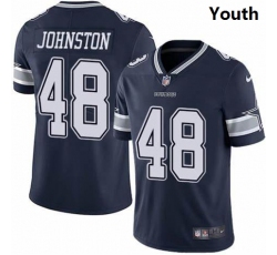 Wholesale Cheap Youth Dallas Cowboys #48 Daryl Johnston Nike Vapor Navy Blue Limited Jersey