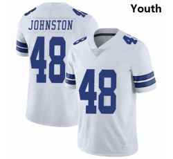 Wholesale Cheap Youth Dallas Cowboys #48 Daryl Johnston Nike Vapor White Limited Jersey