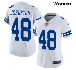 Wholesale Cheap Women Dallas Cowboys #48 Daryl Johnston Nike Vapor White Limited Jersey