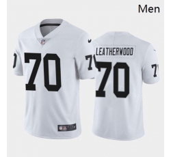 Wholesale Cheap Men Las Vegas Raiders #70 Alex Leatherwood White Black 2021 Draft Jersey