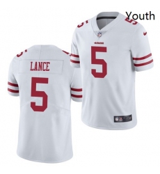Wholesale Cheap Youth San Francisco 49ers #5 Trey Lance Jersey White 2021 Limited Football