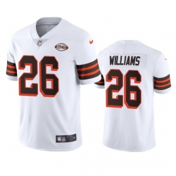 Wholesale Cheap Cleveland Browns 26 Greedy Williams Nike 1946 Collection Alternate Vapor Limited NFL Jersey White