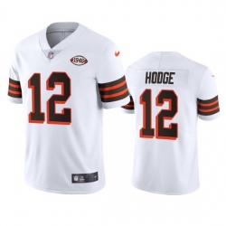 Wholesale Cheap Cleveland Browns 12 Khadarel Hodge Nike 1946 Collection Alternate Vapor Limited NFL Jersey White