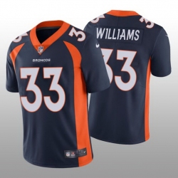 Wholesale Cheap Men Nike Denver Broncos #33 Javonte Williams Navy Blue Vapor Limited Jersey