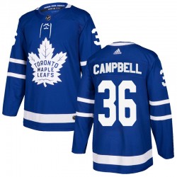 Wholesale Cheap Men\'s Toronto Maple Leafs #36 Jack Campbell Blue Authentitc Adidas Jersey