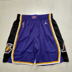 Wholesale Cheap Men\'s Los Angeles Lakers Purple Throwback Shorts