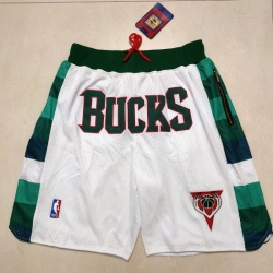 Wholesale Cheap Men\'s Milwaukee Bucks White Pocket Shorts