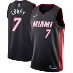 Wholesale Cheap Men Nike Miami Heat 7 Kyle Lowry Black NBA Swingman Icon Edition Jersey