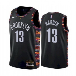 Wholesale Cheap Men\'s Brooklyn Nets #13 James Harden Black Nike 2020 New Season Swingman City Edition Jersey