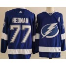 Wholesale Cheap Men's Tampa Bay Lightning #77 Victor Hedman Blue Authentic Jersey