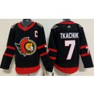 Wholesale Cheap Men's Ottawa Senators #7 Brady Tkachuk Black With C Patch Authentic Jersey