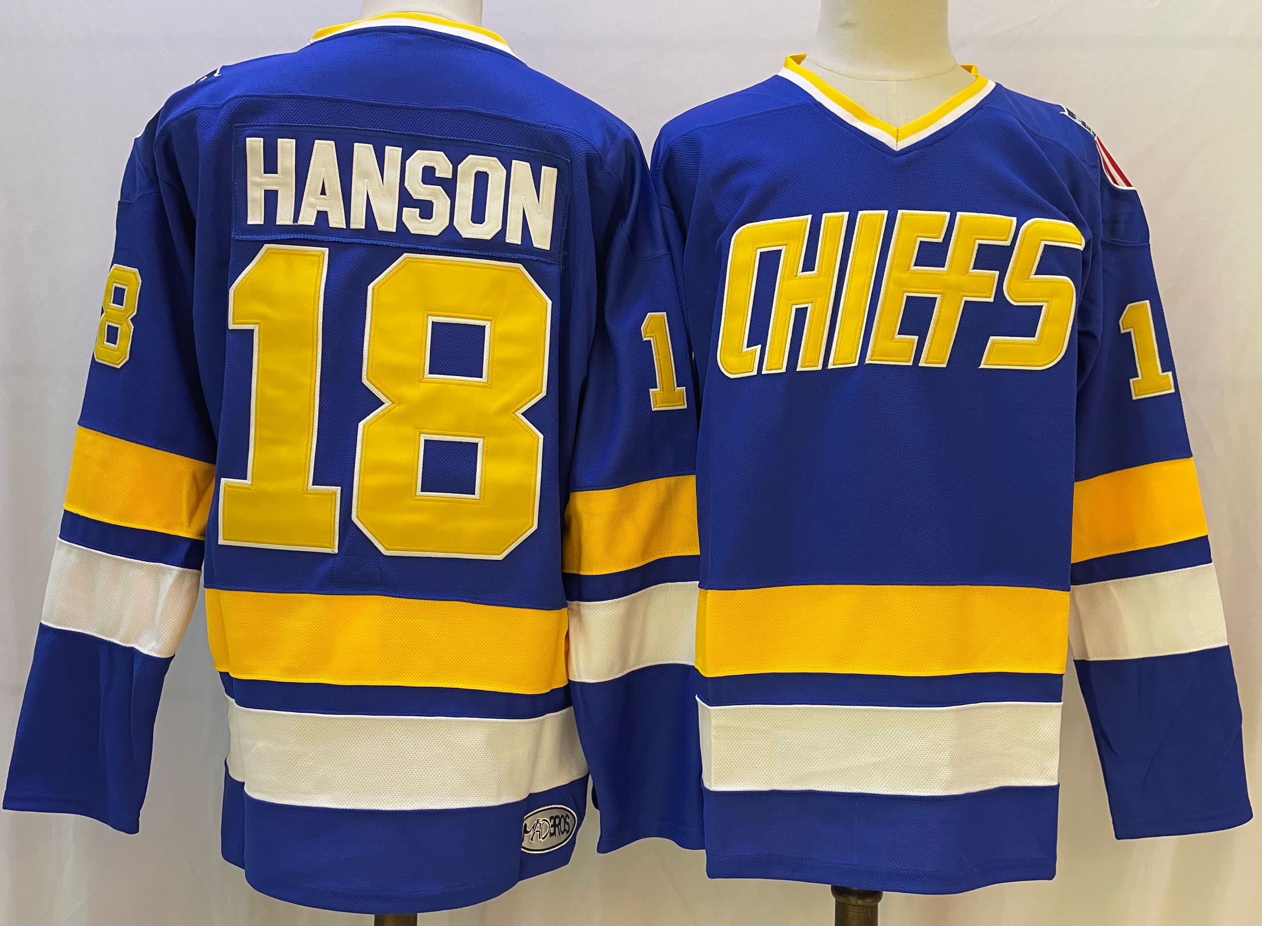 Wholesale Cheap The NHL Movie Edtion #18 HANSON Blue Jersey