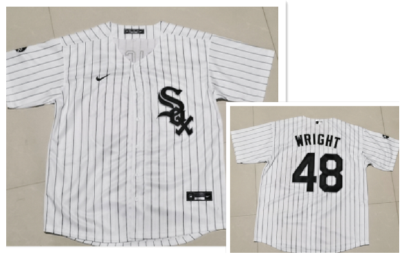 Wholesale Cheap Men's Chicago White Sox #48 Mike Wright Jr.White Pinstripe Stitched MLB Cool Base Nike Jersey
