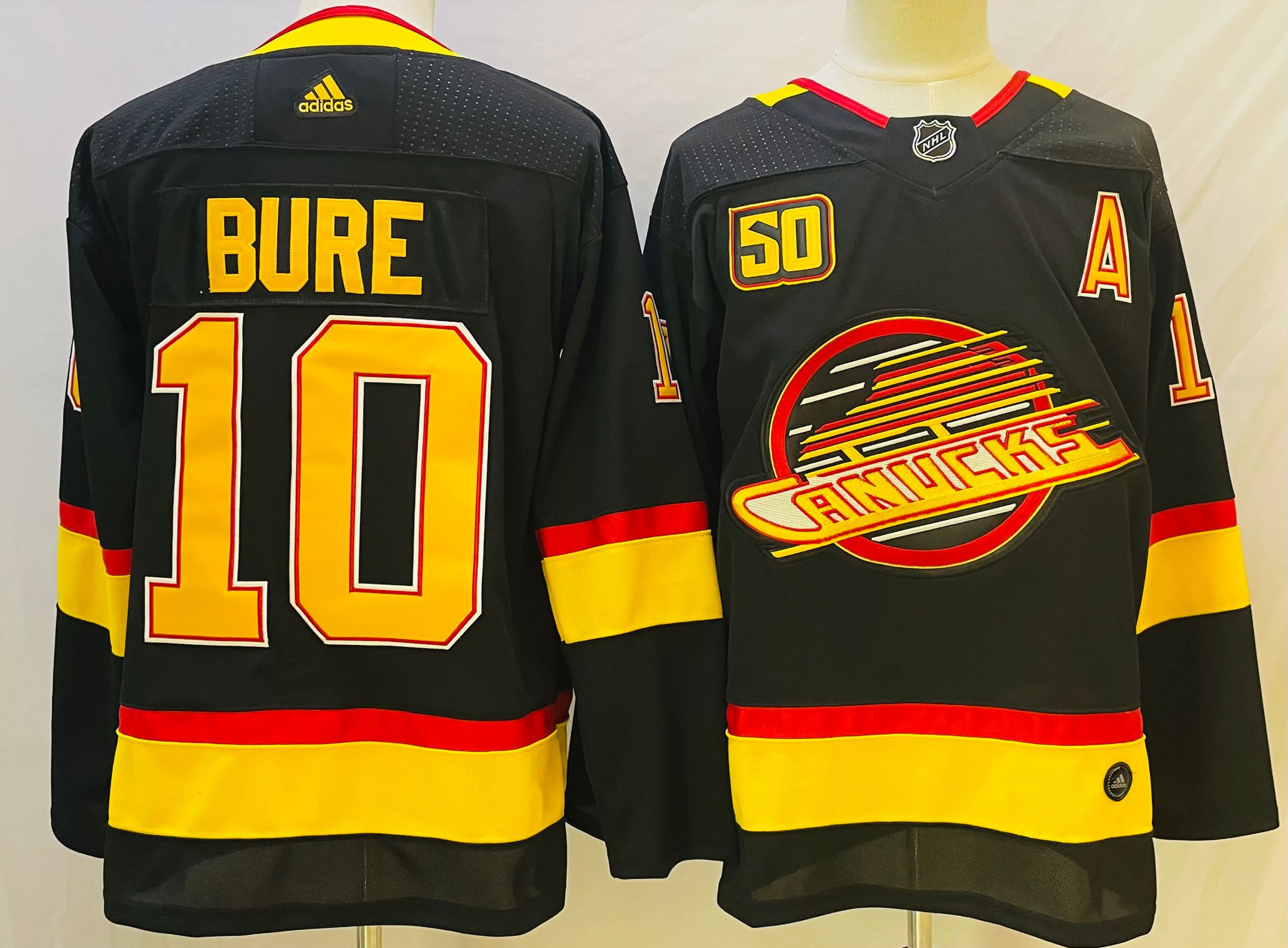 Wholesale Cheap Men's Vancouver Canucks #10 Pavel Bure Black 50th Season Adidas Stitched NHL Jersey