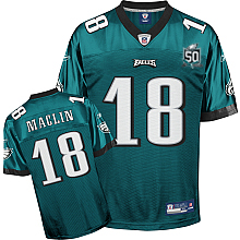 Wholesale Cheap Eagles Jeremy Maclin #18 Green Stitched Team 50TH Anniversary Patch NFL Jersey